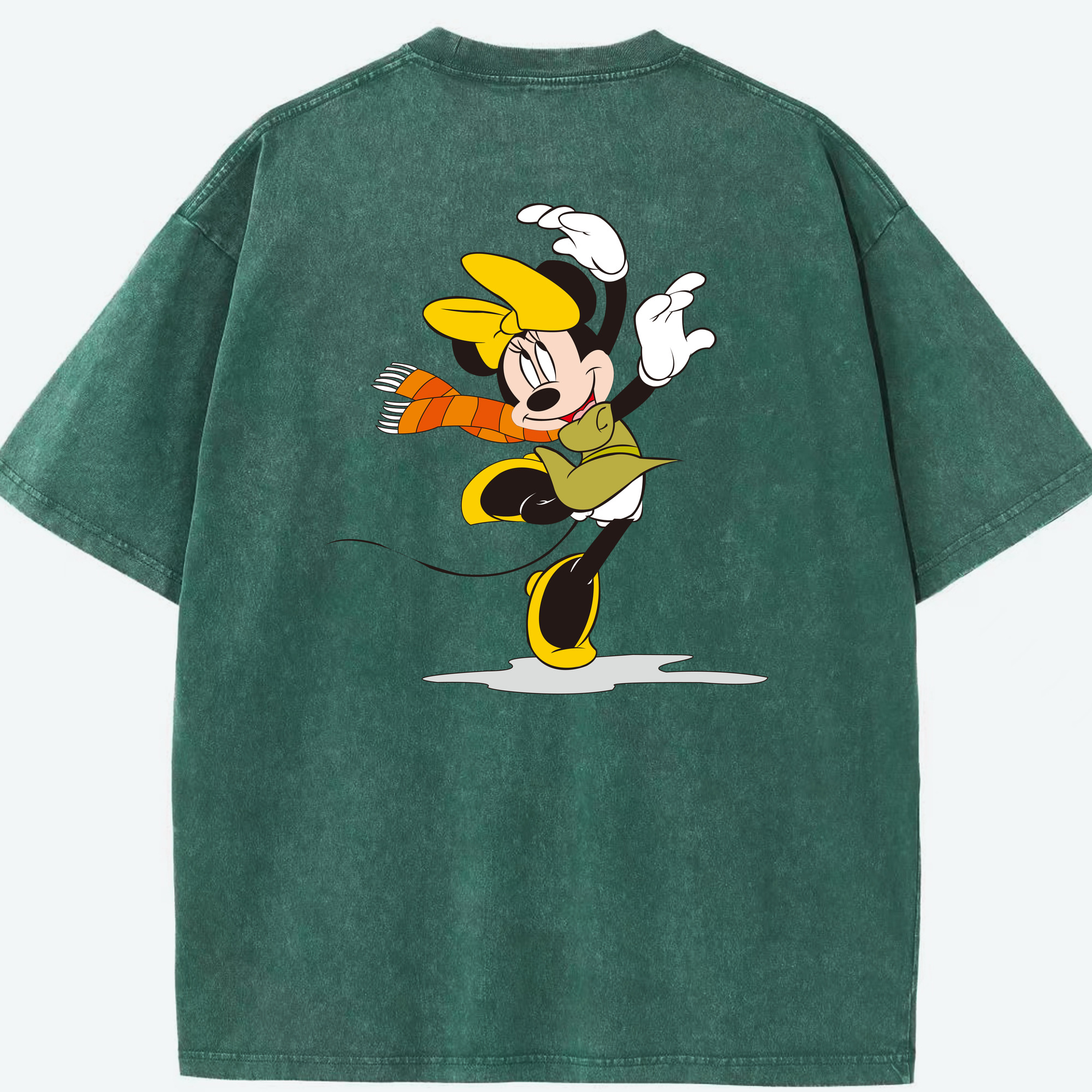 （画像用） ミッキーマウス Mickey Mouse 綿100% ヴィンテージ風 半袖Tシャツ（背面プリント）